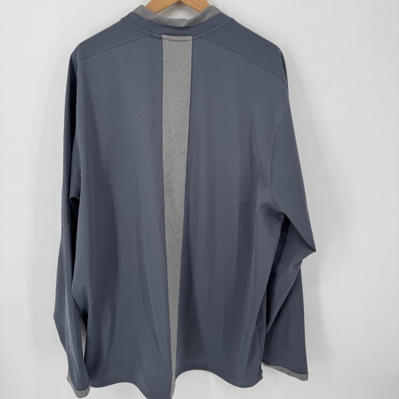 Adidas Baseball Pullover Jacket Mens XL Gray Long Sleeve Quarter Zip - Picture 3 of 5
